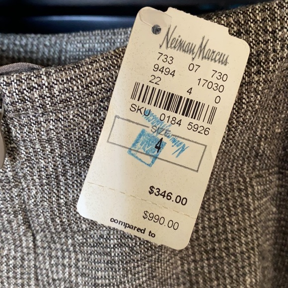 Akris Punto plaid skirt Brown Pleated Wool Cashmere Bergdorf Goodman Size 4 - Picture 4 of 5